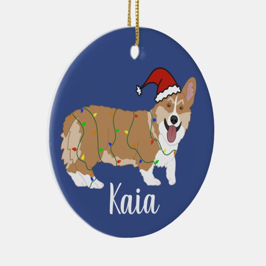 Cute Corgi Kerstmis Keramisch Ornament (Rechts)