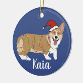 Cute Corgi Kerstmis Keramisch Ornament (Links)