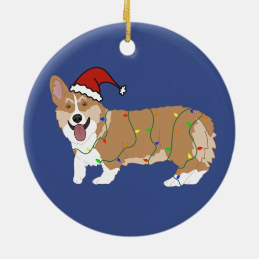 Cute Corgi Kerstmis Keramisch Ornament (Achterkant)