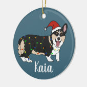 Cute Corgi Kerstmis Keramisch Ornament (Links)