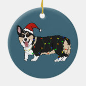 Cute Corgi Kerstmis Keramisch Ornament (Achterkant)