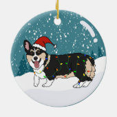 Cute Corgi Kerstmis Keramisch Ornament (Achterkant)