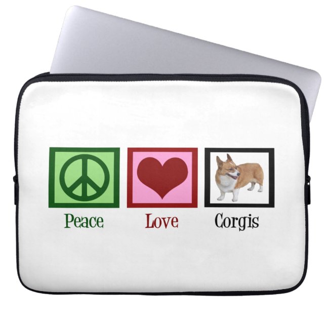Cute Corgi Laptop Sleeve (Voorkant)