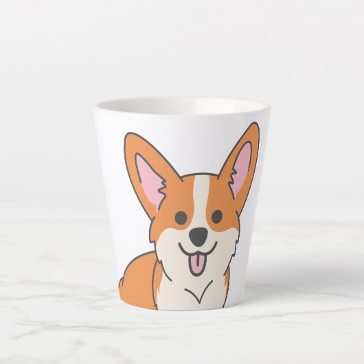 Cute Corgi Latte Mok (Voorkant)
