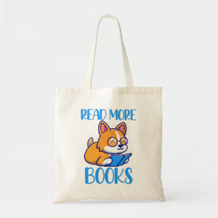Cute Corgi Leest Boek Tote Tas