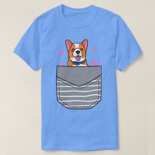 Cute Corgi Lover Pocket T-shirt (Design voorkant)