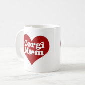 Cute Corgi Ma Red Heart Koffiemok (Voorkant links)