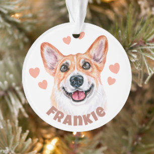 Cute Corgi mam met hartkleuring Ornament