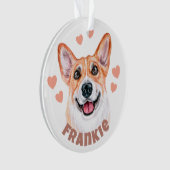 Cute Corgi mam met hartkleuring Ornament (voorkant)