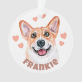 Cute Corgi mam met hartkleuring Ornament (voorkant)