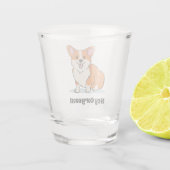 Cute Corgi met Funny Joke Shot Glas (Achterkant)