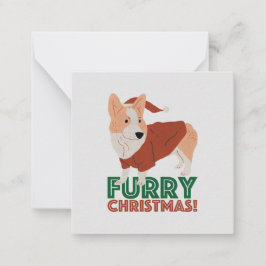 Cute Corgi met kerstmis: Furry kerst Notitiekaartje