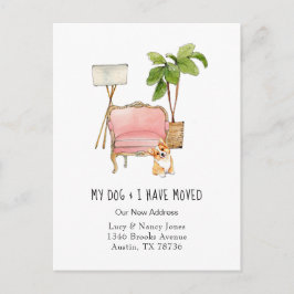 Cute Corgi "My dog & I move" bewegend Briefkaart