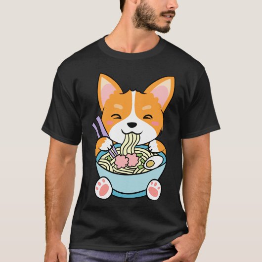Cute Corgi Noodle T-shirt (Voorkant)