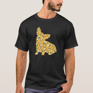 Cute Corgi Owner Flower Floral Silhouette Dog Bree T-shirt