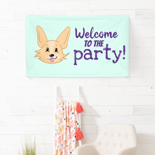 Cute Corgi Party Banner (Insitu)