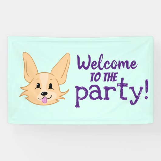 Cute Corgi Party Banner (Horizontaal)