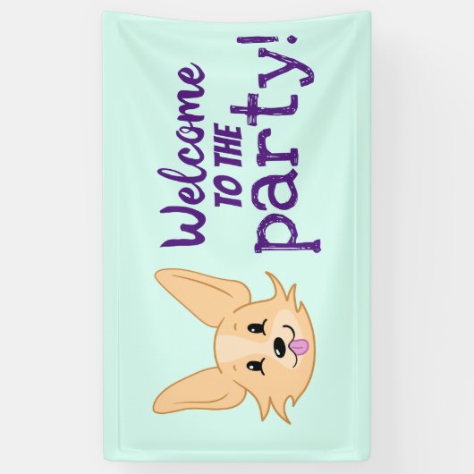 Cute Corgi Party Banner (Verticaal)