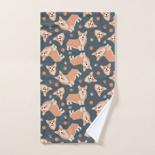 Cute Corgi Pattern Bad Handdoek (Handdoek)