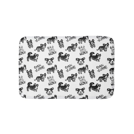 Cute Corgi Pattern Badmat (Voorkant)
