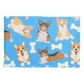 Cute Corgi Pattern Blue Kussensloop (Achterkant)