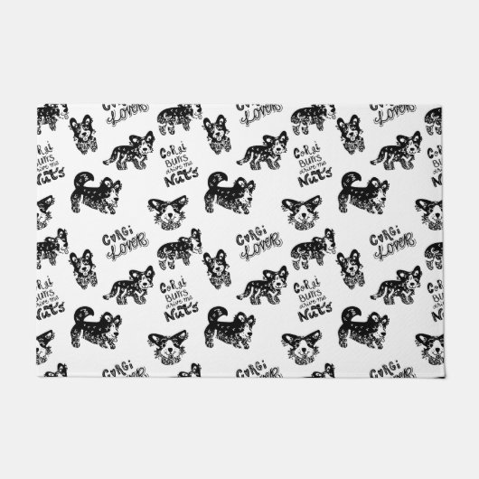 Cute Corgi Pattern Deurmat (Voorkant)