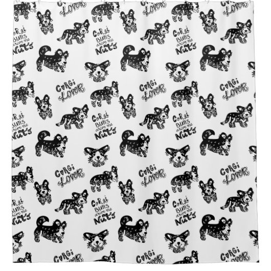 Cute Corgi Pattern Douchegordijn (Voorkant)