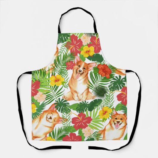 Cute Corgi Pattern glimlachen Schort (Voorkant)