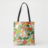 Cute Corgi Pattern glimlachen Tote Bag (Voorkant)
