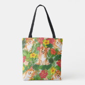 Cute Corgi Pattern glimlachen Tote Bag (Achterkant)