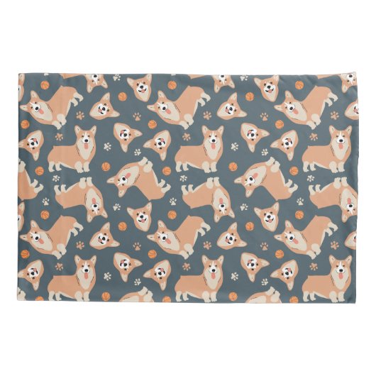 Cute Corgi Pattern Kussensloop (Achterkant)