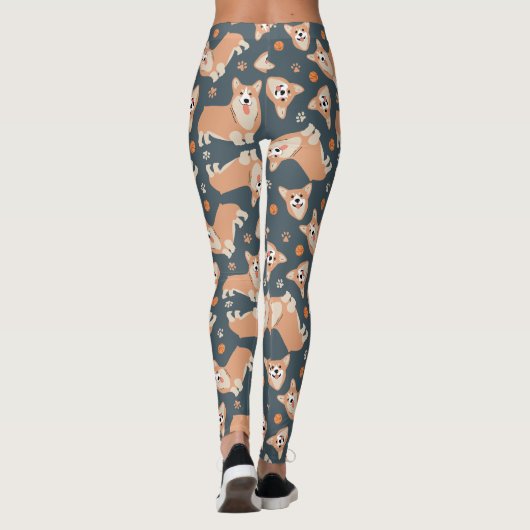 Cute Corgi Pattern Leggings (Achterkant)