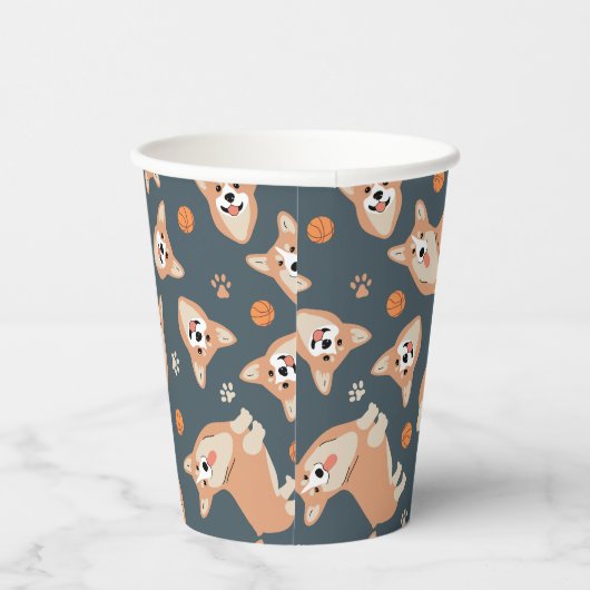 Cute Corgi Pattern Papieren Bekers (Rechts)