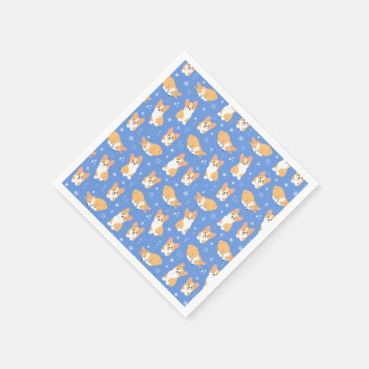 Cute Corgi Pattern Servet (Hoek)