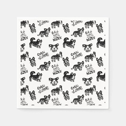 Cute Corgi Pattern Servet (Voorkant)