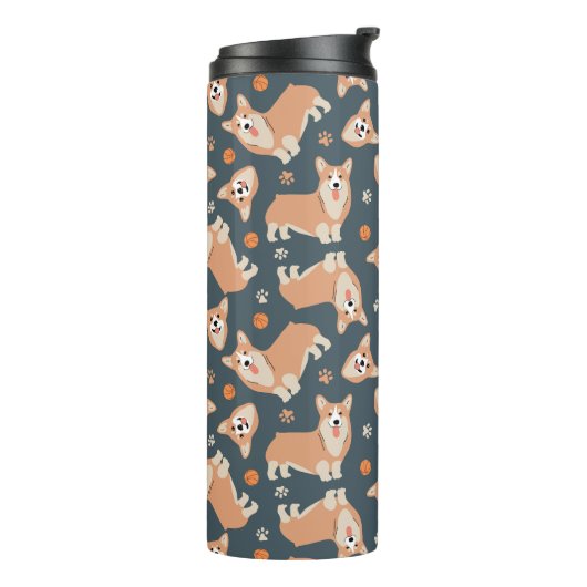 Cute Corgi Pattern Thermosbeker (Gedraaid links)