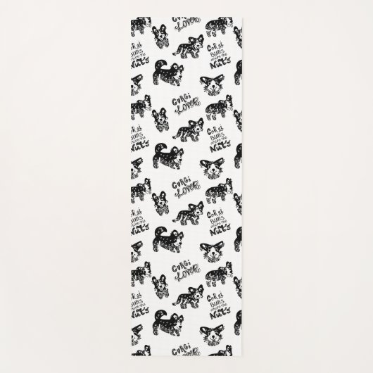 Cute Corgi Pattern Yogamat (Voorkant)