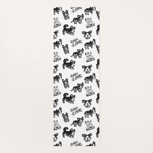 Cute Corgi Pattern Yogamat (Achterkant)