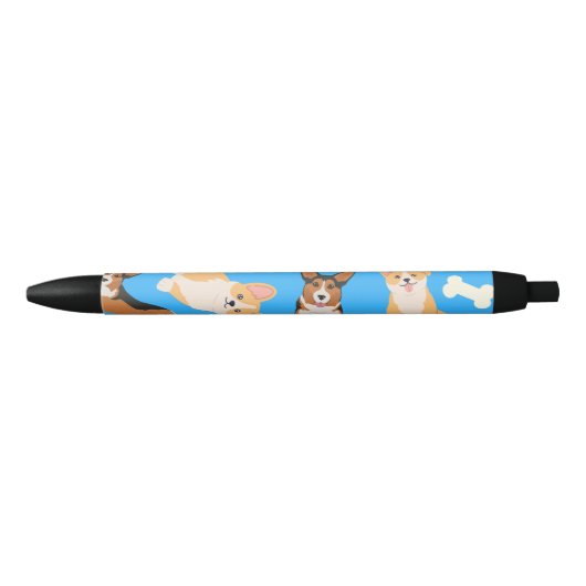 Cute Corgi Pattern Zwarte Inkt Pen (Voorkant)
