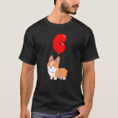 Cute Corgi Pembroke 6th Birthday Kinder Balballond T-shirt (Voorkant)