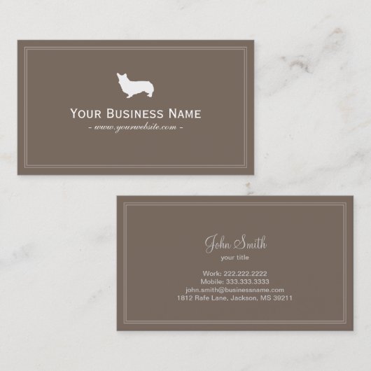 Cute Corgi Pet Sitting Pet Sitter Plain Visitekaartje (Voorkant / Achterkant)