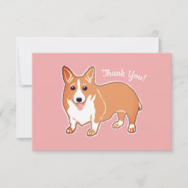 Cute Corgi Pink Custom Flat Bedankt