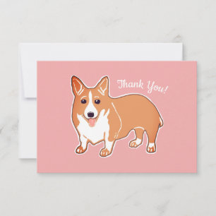 Cute Corgi Pink Custom Flat Bedankt