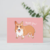 Cute Corgi Pink Custom Flat Bedankt (Staand voorkant)