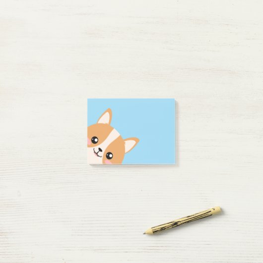 Cute Corgi Post-it® Notes (Op bureau)