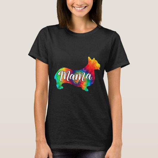 Cute Corgi Psychedelic Art Hippy Dog Mama T-shirt (Voorkant)