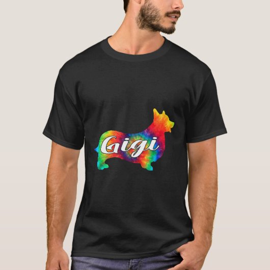 Cute Corgi Psychedelische Kunst Oma T-shirt Hippy  (Voorkant)
