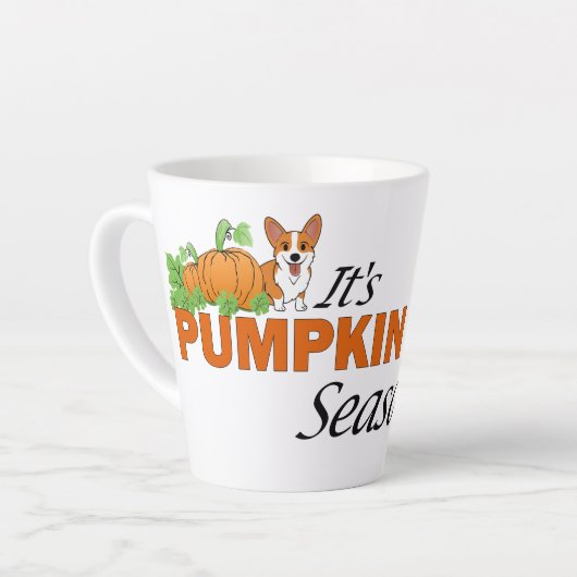 Cute Corgi Pumpkin Spice Latte Mok (Linkerhoek)