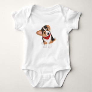 Cute corgi puppy baby body suit romper