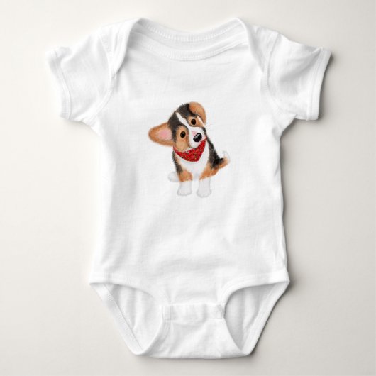 Cute corgi puppy baby body suit romper (Voorkant)